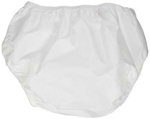Dappi Waterproof 100% Nylon Diaper Pants, White, Large (Pack of 2)