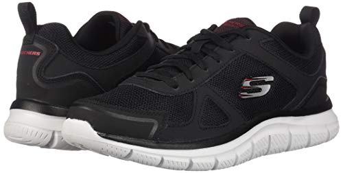 Skechers mens Track Scloric Oxford, Black/Red, 12 US