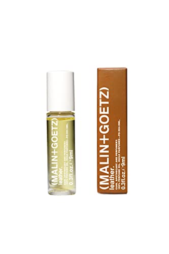 Malin + Goetz Leather Perfume Oil, for Men and Women, Dark and Spicy, Modern Scents, Vegan and Cruelty-Free, 0.3 Fl oz