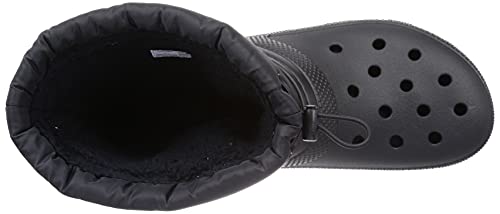 Crocs Unisex Classic Lined Neo Puff Fuzzy Winter Boots Snow, Black/Black, 15 Women/13 Men