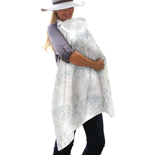 Bebe au Lait Nursing Cover, Apron, Shawl, Privacy Covers for Breast Feeding and Pumping, Breastfeeding Cover for Mom, Soft, and Breathable Muslin Cotton, Full Coverage, One Size Fits All - Isla