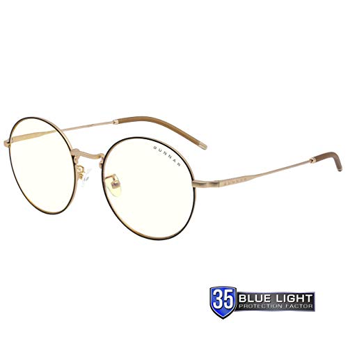 GUNNAR - Gaming Glasses Maverick/Black and Gold 35% Blue Light Protection, 100% UV Light, Anti-Reflective To Protect and Reduce Eye Strain and Dryness - Black / Gold -Not Machine Specific;