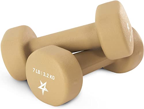 Yes4All Non-Slip, Hexagon Neoprene Dumbbells – 7lbs Neoprene Dumbbell Set for Muscle Toning, Strength Building, Weight Loss (Charcoal Gray - Pair)