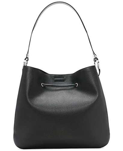 Calvin Klein Harmony Draw String Bucket Bag, Black/Silver