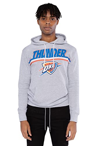 Ultra Game NBA Oklahoma City Thunder Mens Fleece Hoodie Pullover Sweatshirt Out Of Bounds, Heather Gray, Medium