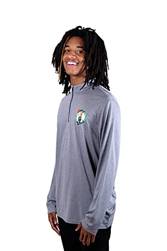 Ultra Game NBA Men's Quarter Zip Long Sleeve Pullover T-Shirt