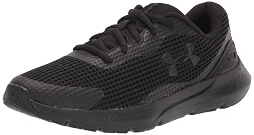 Under Armour Women's Surge 3 Running Shoe, Black (002)/Black, 10.5
