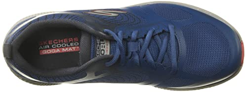 Skechers Men's GOrun Consistent-Athletic Workout Running Walking Shoe Sneaker with Air Cooled Foam, Navy/Red 2, 11