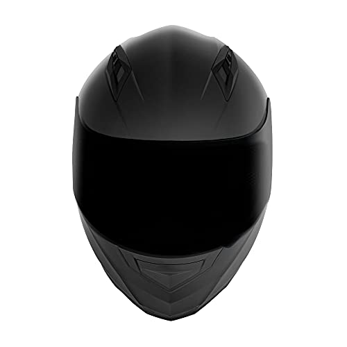 VCAN VX Lightweight Full Face Motorcycle Street Bike Helmet with Extra Tinted Visor DOT and ECE 22.05 Approved (Matte Black, Small)