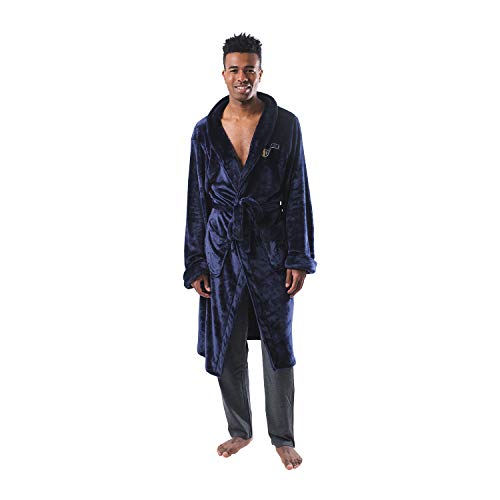 Ultra Game -NBA Utah Jazz Mens Lounge Bath Robe, Team Color, 1SIZE