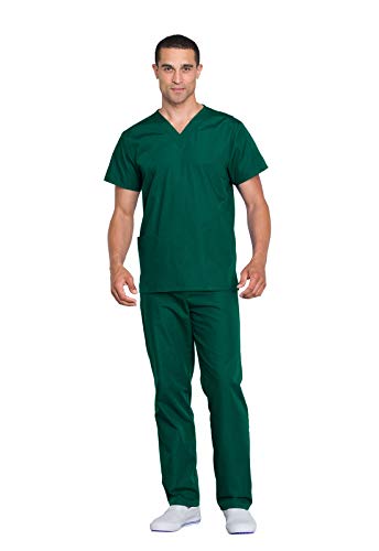 Cherokee Men and Women S Scrubs Set Workwear Originals Top and Pant WW530C, Hunter