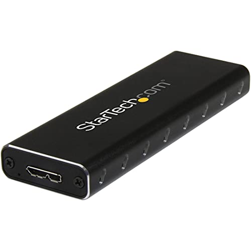StarTech.com M.2 SSD Aluminum Enclosure to USB 3.0 (5Gbps) with UASP - M.2 NGFF SATA with B Key and B+M Key - External M.2 Portable Enclosure (SM2NGFFMBU33), Black