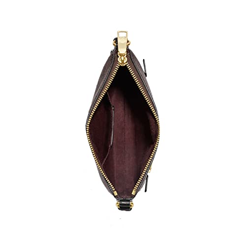 COACH Women's Mini Rowan File Shoulder Crossbody Bag (Signature Canvas - Brown/Black)