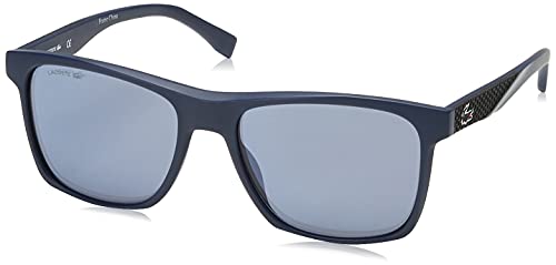 Lacoste Men's L900S Rectangular Sunglasses, Blue Matte/Blue Flash, 56 mm