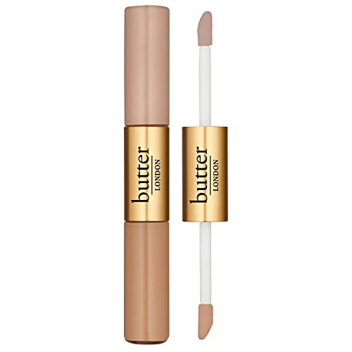 butter LONDON LumiMatte 2-in-1 Concealer and Brightening Duo, Under-Eye Brightener, Light to Medium Coverage, Lightweight Formula, Cruelty-Free, Oil Free- Tan, 1 Count (Pack of 1)