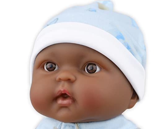 JC Toys Twins 13' Realistic Soft Body Baby Dolls Berenguer Boutique | Twins Gift Set with Removable Outfits and Accessories | Pink and Blue | African American | Ages 2+