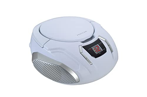 Proscan Elite Portable CD Boombox with AM/FM Radio - White