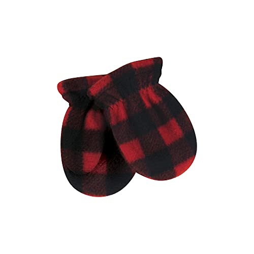 Hudson Baby Baby Trapper Hat, Mitten and Bootie Set, Black Red Plaid, 0-6 Months