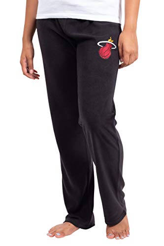 Ultra Game NBA Miami Heat Womens Sleepwear Super Soft Plush Pajama Loungewear Pants, Black, X-Large