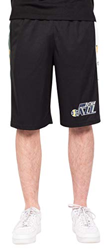 Ultra Game NBA Utah Jazz Mens Mesh Basketball Shorts, Black, Small