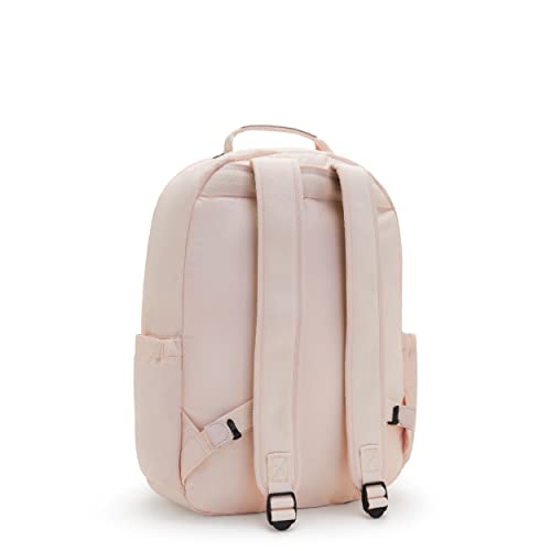 Kipling Women's Seoul 15' Device Backpack, Durable, Roomy with Padded Shoulder Straps, School Bag, Primrose Pink, 13.75''L x 17.25''H x 8''D