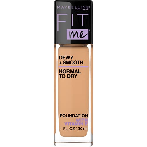 Maybelline Fit Me Dewy + Smooth SPF 18 Liquid Foundation Makeup, Soft Honey, 1 Count