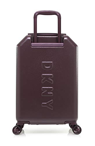 DKNY Luggage Upright with 8 Spinner Wheels, ABS+PC Case, Weekend Bag, Burgundy, 21' Carry On