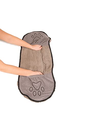 Dog Gone Smart Shammy Dog Towels For Drying Dogs - Heavy Duty Soft Microfiber Bath Towel - Super Absorbent, Quick Drying, and Machine Washable - Must Have Dog and Cat Bathing Supplies | Brown 13x31'