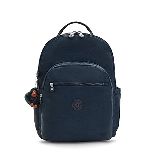 Kipling Women's Seoul Extra Large 17” Device Backpack, Durable, Roomy with Padded Shoulder Straps, School Bag, True Blue Tonal 2, 13.5' L x 18.25' H x 7.75' D