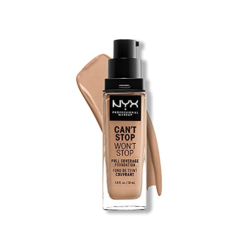 NYX PROFESSIONAL MAKEUP Can't Stop Won't Stop Foundation, 24h Full Coverage Matte Finish - Medium Buff