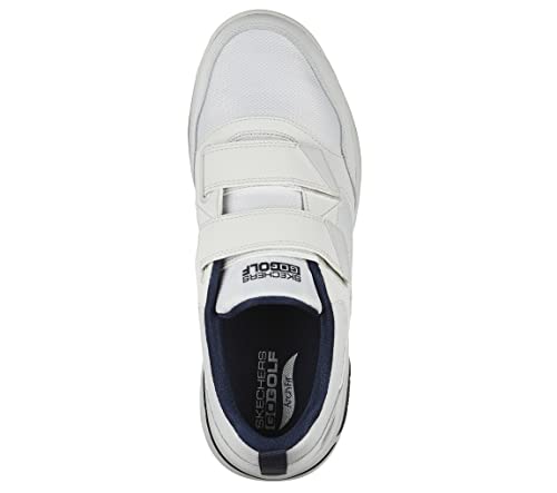 Skechers Men's Go Arch Fit Golf Shoe Sneaker, White/Navy 2 Strap, 9.5