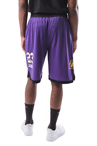 Ultra Game NBA Los Angeles Lakers - Lebron James Mens Active Mesh Basketball Short, Team Color, Small