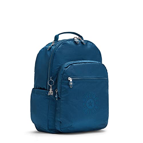 Kipling Women's Seoul 15' Device Backpack, Durable, Roomy with Padded Shoulder Straps, School Bag, Dynamic Beetle, 13.75''L x 17.25''H x 8''D
