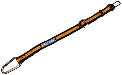 Kurgo Direct To seat belt Tether for Dogs, Universal Car seat belt for Pets, Adjustable Length Dog Safety Belt, quick and Easy Installation, Carabiner clip, Compatible with Any Pet Harness (Orange)