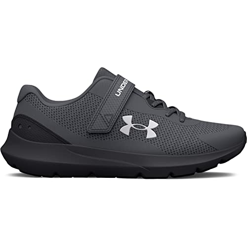 Under Armour Boy's Surge 3 Alternate Closure Sneaker, (103) Pitch Gray/Jet Gray/White, 13.5 Little Kid