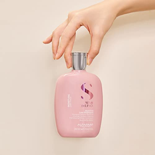 Alfaparf Milano Semi Di Lino Moisture Nutritive Sulfate Free Shampoo for Dry Hair - Paraben and Paraffin Free - Safe on Color Treated Hair - Professional Salon Quality, 8.45 Fl Oz