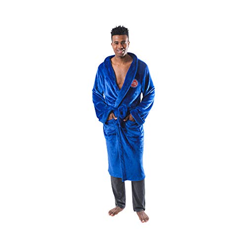 Ultra Game -NBA Detroit Pistons Mens Lounge Bath Robe, Team Color, 1SIZE