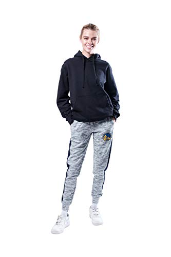 Ultra Game NBA Golden State Warriors Womens Active Basic Fleece Jogger Sweatpants, Space Dye Gray, Large