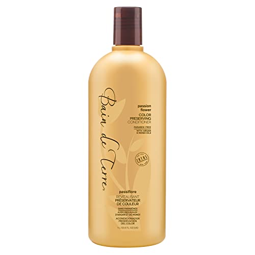 Bain de Terre Color Preserving Conditioner | Passion Flower | Color-Treated Hair | Argan and Monoi Oils | Paraben Free | 33.8 Fl Oz