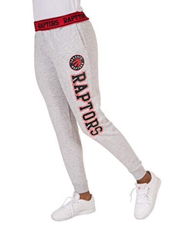 Ultra Game NBA Toronto Raptors Womens Jogger Pants Active Basic Fleece Sweatpants , Heather Gray, Medium