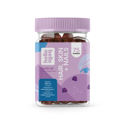 Hello Bello Hair, Skin + Nails Gummy Vitamins – Biotin, Vitamin E Vegan Non-GMO Gummies 75 ct (1 Pack)