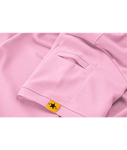 ZITY Mens Polo Shirt Short Sleeve Sports Golf Tennis T-Shirt 012-Pin L Pink