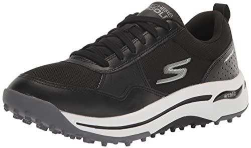 Skechers Men's Go Arch Fit Golf Shoe Sneaker, Black/White, 10.5