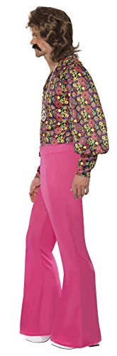 Smiffys Men 1960s CND Slack Suit Costume,Pink,L - US Size 42'-44'