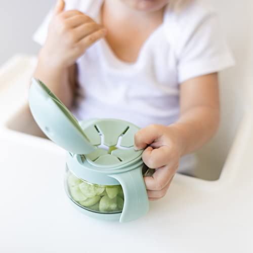 Ubbi Tweat No Spill Snack Container for Kids, BPA-Free, Toddler Snack Container, Sage