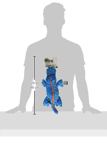 goDog Gators Squeaker Plush Pet Toy for Dogs and Puppies, Soft and Durable, Tough and Chew Resistant, Reinforced Seams - Blue, Large