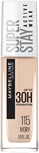 Maybelline Super Stay Full Coverage Liquid Foundation Active Wear Makeup, Up to 30Hr Wear, Transfer, Sweat and Water Resistant, Matte Finish, Ivory, 1 Count