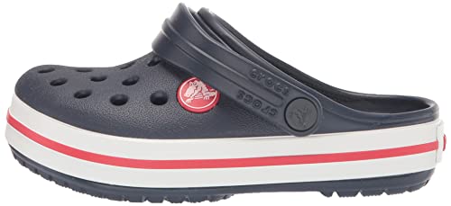 Crocs Unisex-Child Crocband Clogs (Little Kid/Big Kid), Navy/Red, 2 Little Kid