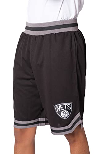 Ultra Game NBA Brooklyn Nets Mens Woven Basketball Shorts, Team Color, Medium
