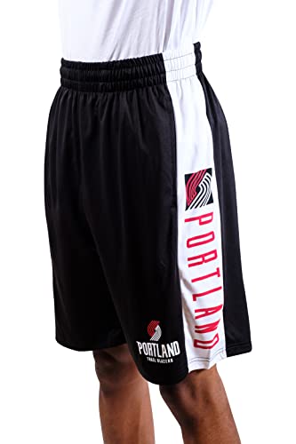 Ultra Game NBA Portland Trail Blazers Mens Mesh Basketball Shorts, Black, XX-Large